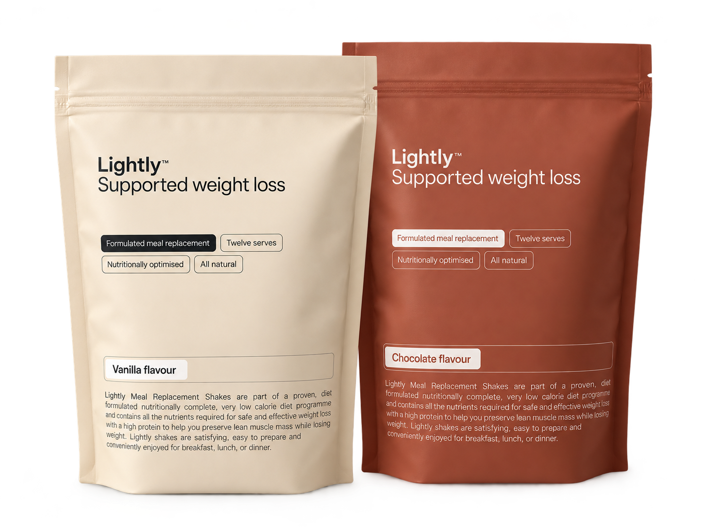 Lightly Vanilla and Chocolate shake bags